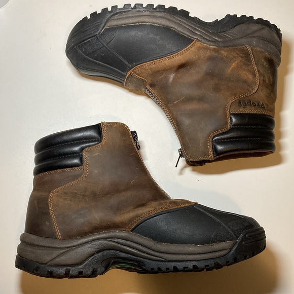 Propet Blizzard Zippered Snow Men's 9.5 XX 5E Brown Black Thinsulate M3792 BRB - Picture 14 of 16
